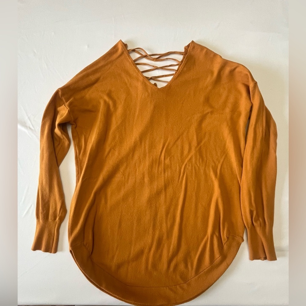 Women's Orange V-Neck Top